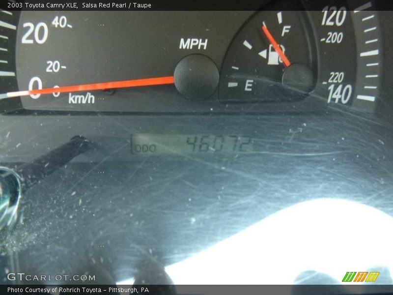 Salsa Red Pearl / Taupe 2003 Toyota Camry XLE
