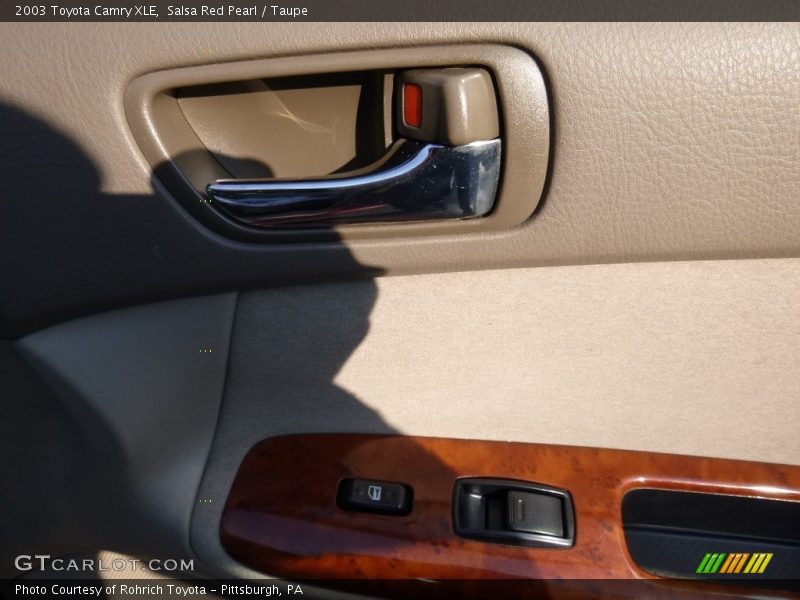 Salsa Red Pearl / Taupe 2003 Toyota Camry XLE