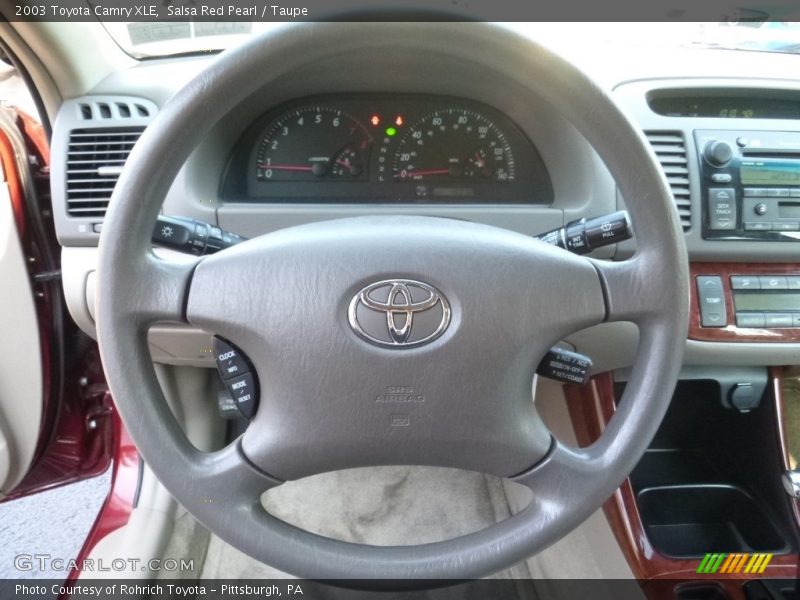 Salsa Red Pearl / Taupe 2003 Toyota Camry XLE