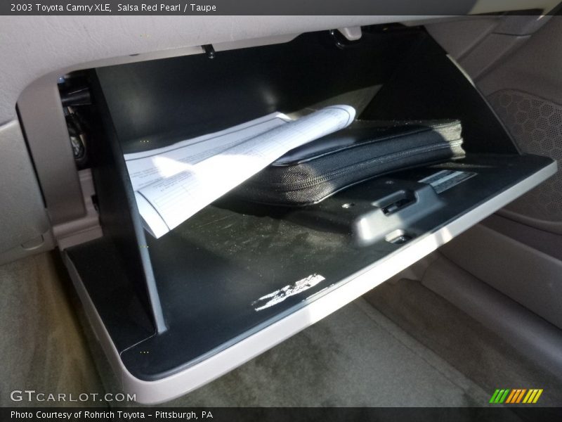 Salsa Red Pearl / Taupe 2003 Toyota Camry XLE