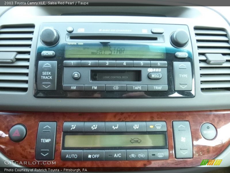 Salsa Red Pearl / Taupe 2003 Toyota Camry XLE