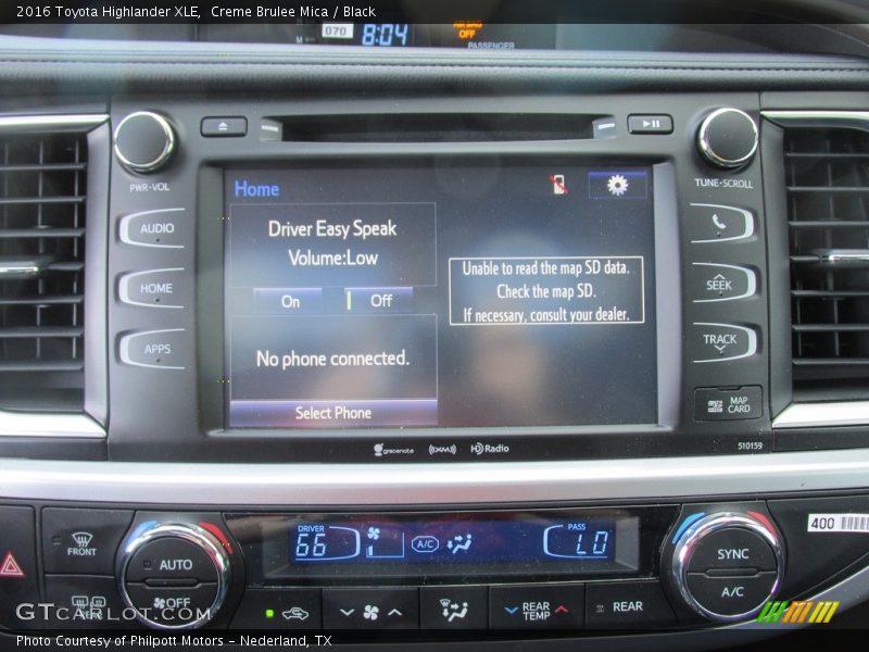 Creme Brulee Mica / Black 2016 Toyota Highlander XLE