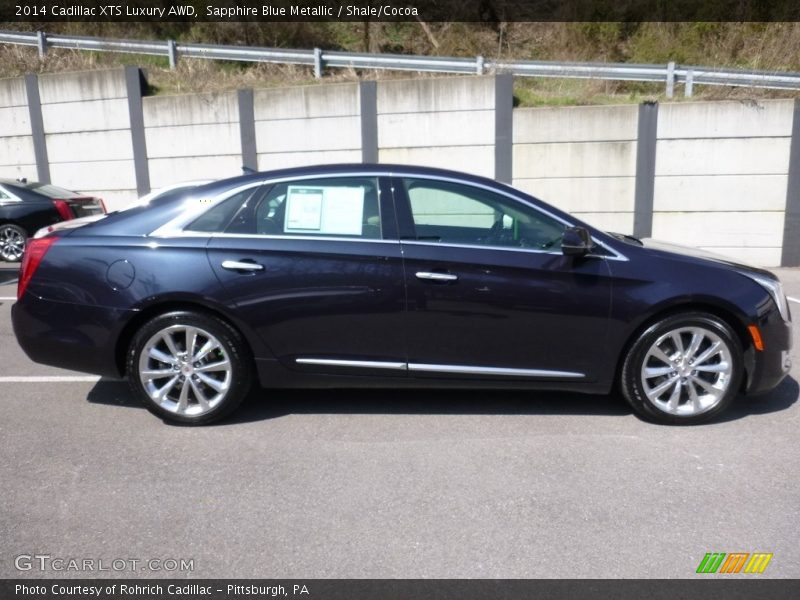 Sapphire Blue Metallic / Shale/Cocoa 2014 Cadillac XTS Luxury AWD