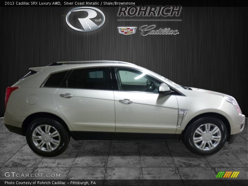 Silver Coast Metallic / Shale/Brownstone 2013 Cadillac SRX Luxury AWD