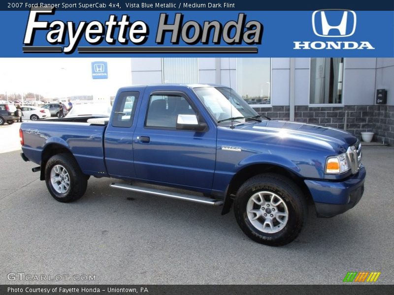 Vista Blue Metallic / Medium Dark Flint 2007 Ford Ranger Sport SuperCab 4x4