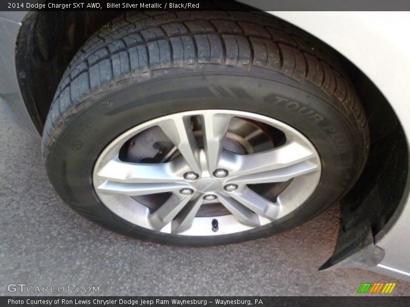 Billet Silver Metallic / Black/Red 2014 Dodge Charger SXT AWD