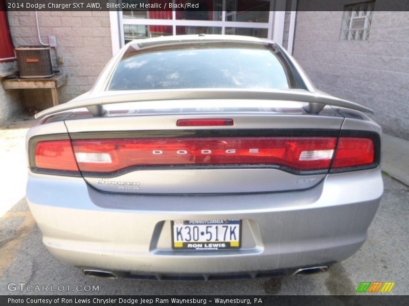 Billet Silver Metallic / Black/Red 2014 Dodge Charger SXT AWD