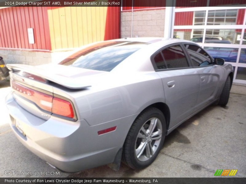 Billet Silver Metallic / Black/Red 2014 Dodge Charger SXT AWD