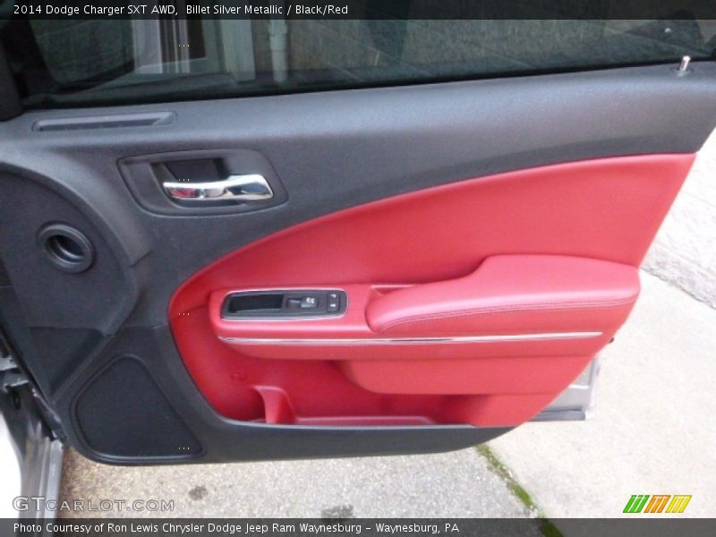 Billet Silver Metallic / Black/Red 2014 Dodge Charger SXT AWD