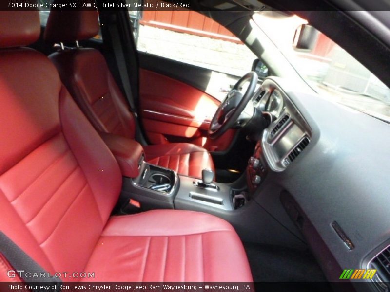 Billet Silver Metallic / Black/Red 2014 Dodge Charger SXT AWD