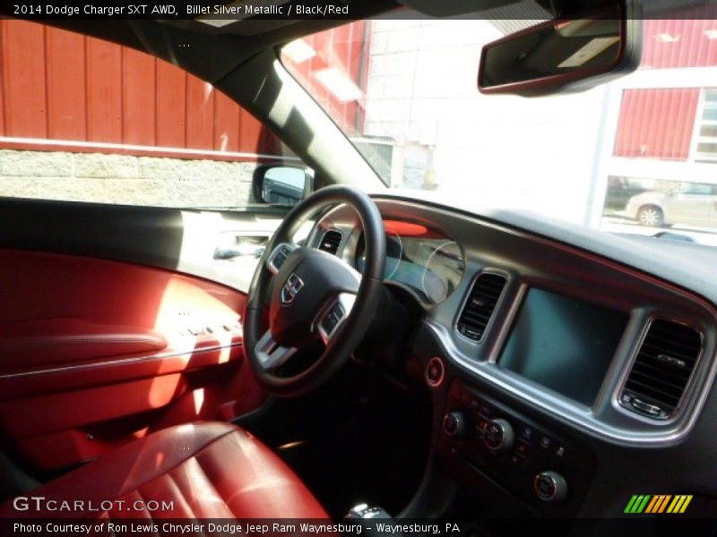 Billet Silver Metallic / Black/Red 2014 Dodge Charger SXT AWD