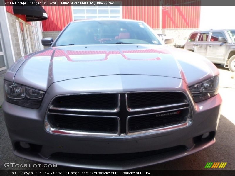 Billet Silver Metallic / Black/Red 2014 Dodge Charger SXT AWD
