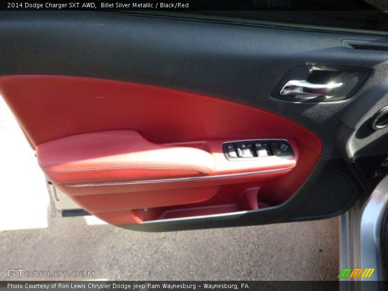 Billet Silver Metallic / Black/Red 2014 Dodge Charger SXT AWD