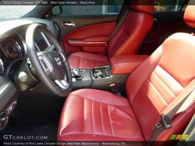 Billet Silver Metallic / Black/Red 2014 Dodge Charger SXT AWD