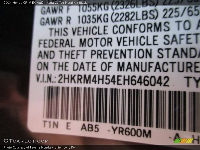 Kona Coffee Metallic / Black 2014 Honda CR-V EX AWD