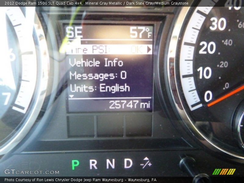 Mineral Gray Metallic / Dark Slate Gray/Medium Graystone 2012 Dodge Ram 1500 SLT Quad Cab 4x4
