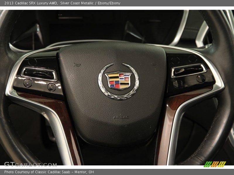 Silver Coast Metallic / Ebony/Ebony 2013 Cadillac SRX Luxury AWD