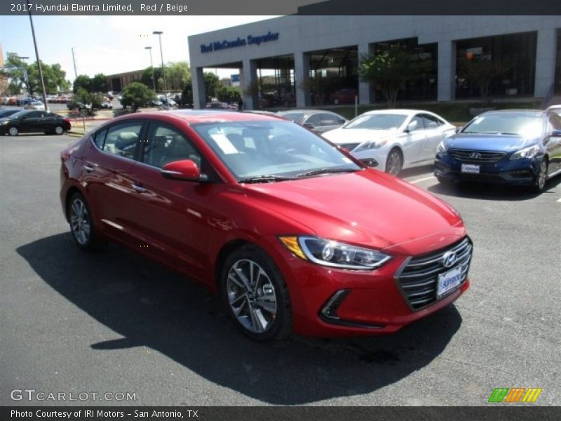 Red / Beige 2017 Hyundai Elantra Limited