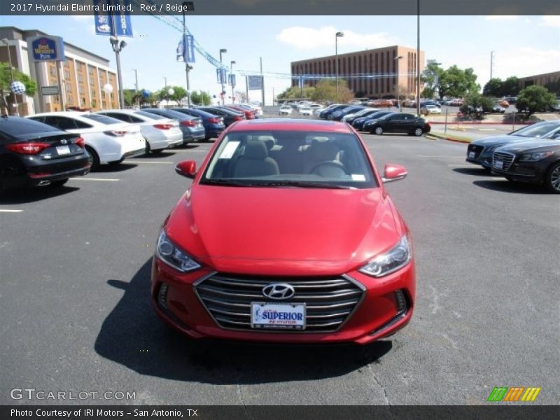 Red / Beige 2017 Hyundai Elantra Limited
