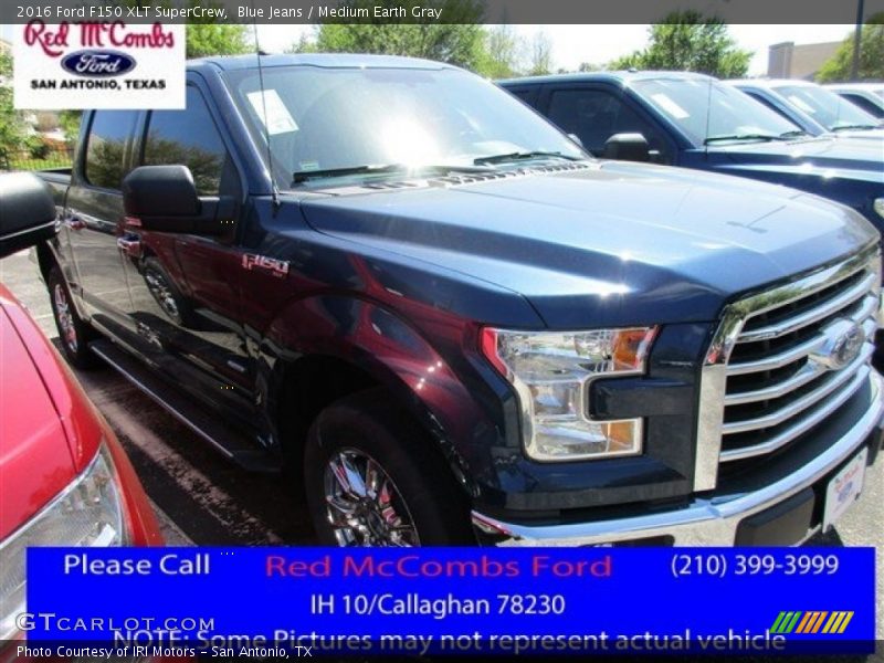 Blue Jeans / Medium Earth Gray 2016 Ford F150 XLT SuperCrew