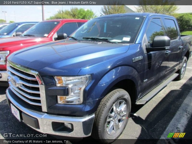Blue Jeans / Medium Earth Gray 2016 Ford F150 XLT SuperCrew