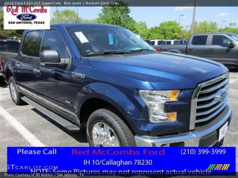 Blue Jeans / Medium Earth Gray 2016 Ford F150 XLT SuperCrew