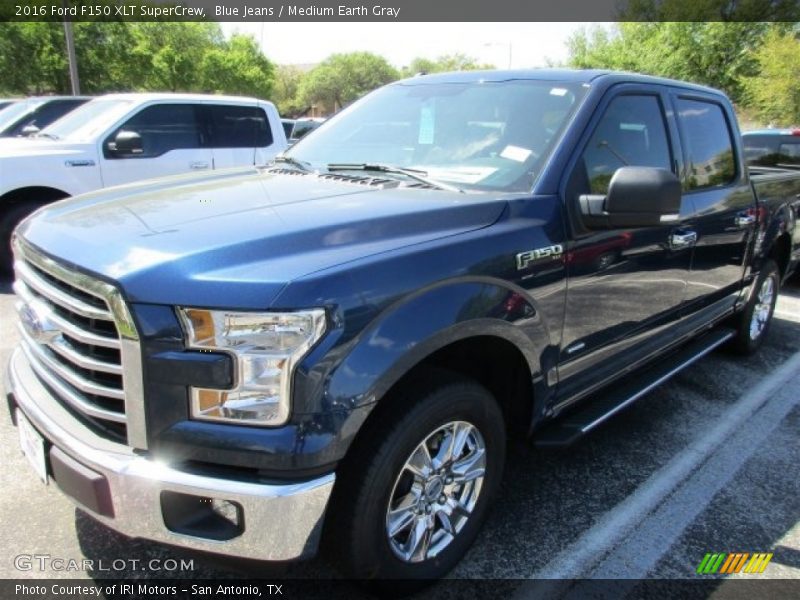 Blue Jeans / Medium Earth Gray 2016 Ford F150 XLT SuperCrew