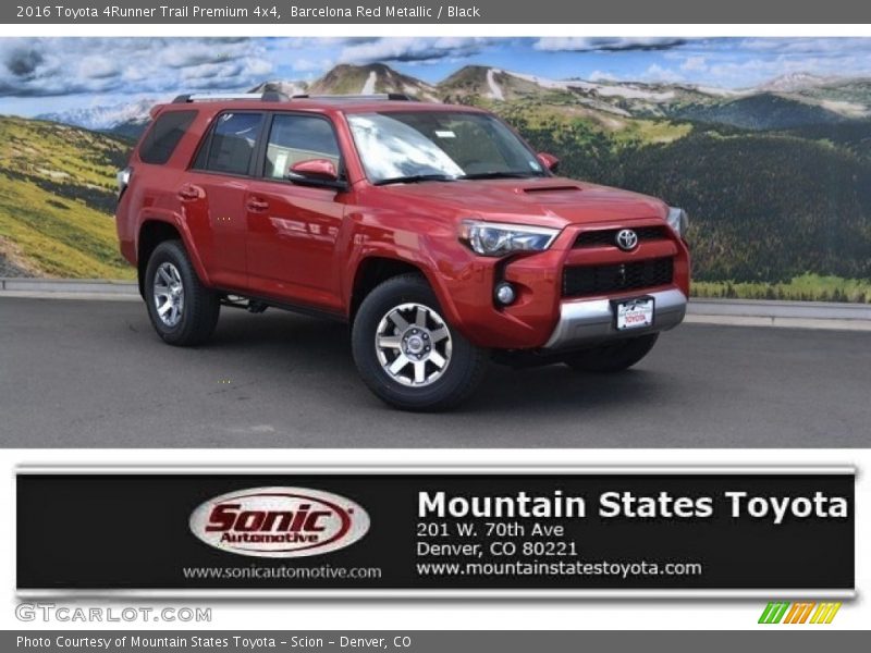 Barcelona Red Metallic / Black 2016 Toyota 4Runner Trail Premium 4x4