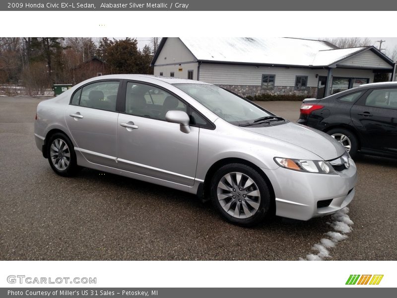 Alabaster Silver Metallic / Gray 2009 Honda Civic EX-L Sedan