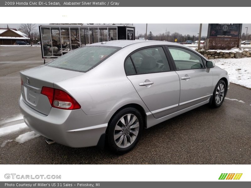 Alabaster Silver Metallic / Gray 2009 Honda Civic EX-L Sedan