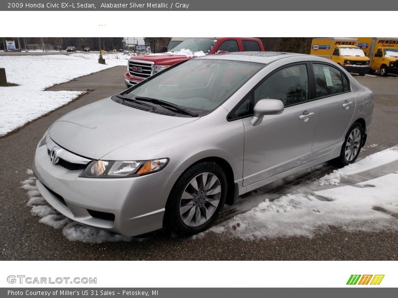 Alabaster Silver Metallic / Gray 2009 Honda Civic EX-L Sedan