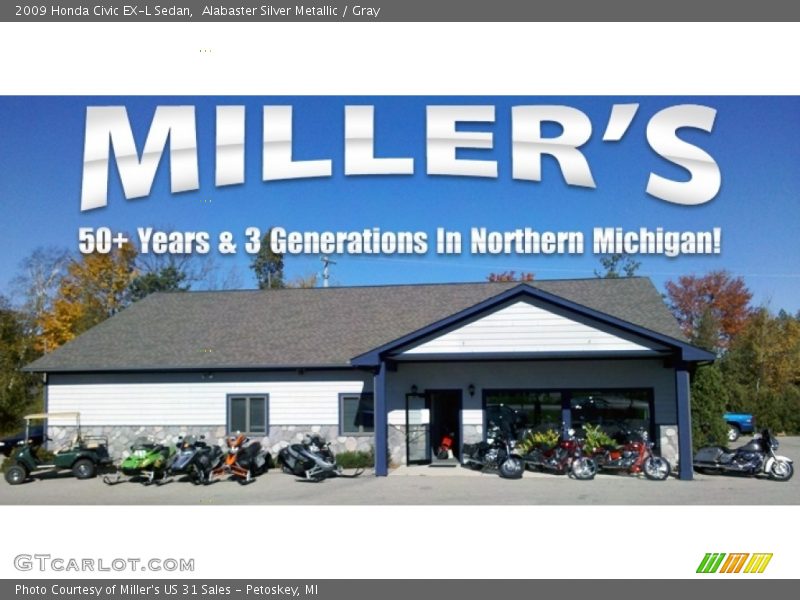 Alabaster Silver Metallic / Gray 2009 Honda Civic EX-L Sedan