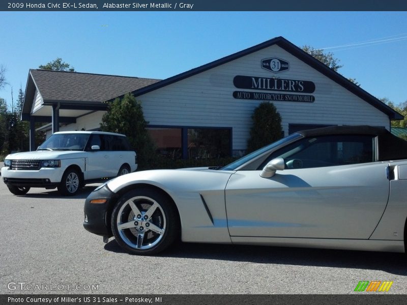 Alabaster Silver Metallic / Gray 2009 Honda Civic EX-L Sedan