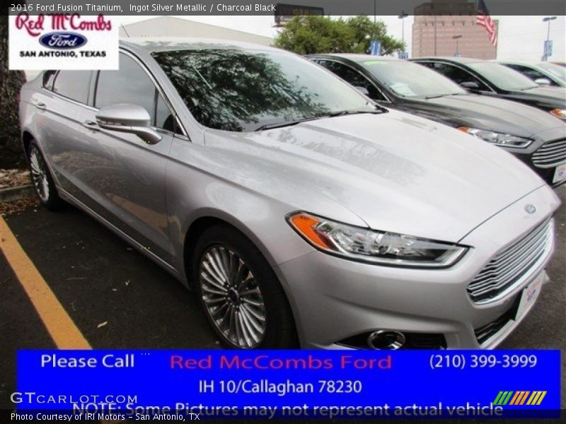 Ingot Silver Metallic / Charcoal Black 2016 Ford Fusion Titanium