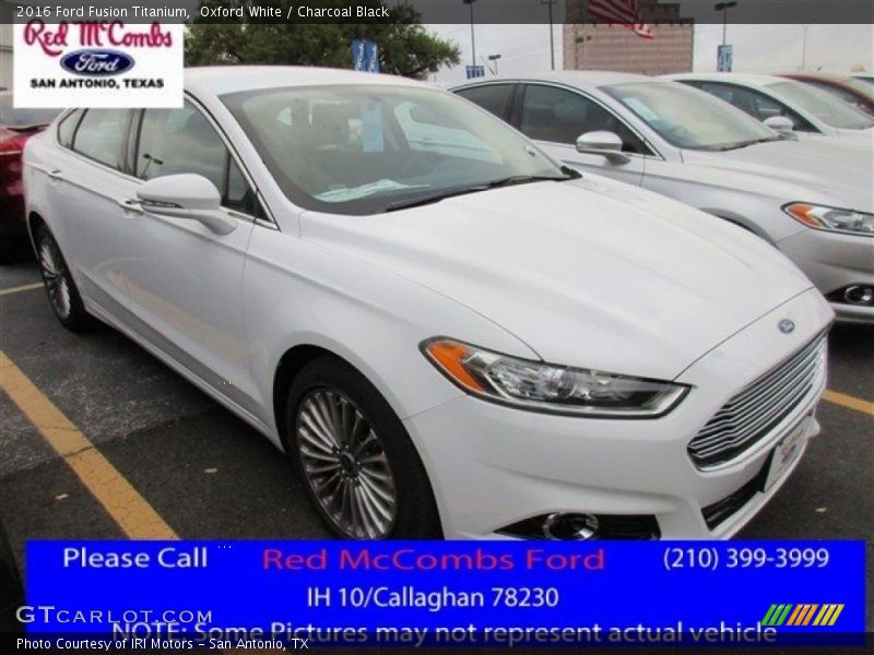 Oxford White / Charcoal Black 2016 Ford Fusion Titanium