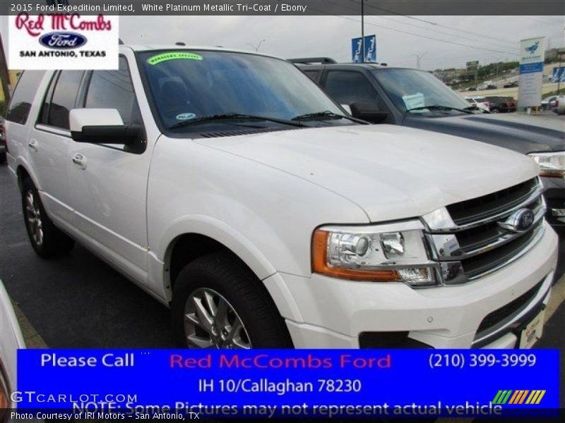 White Platinum Metallic Tri-Coat / Ebony 2015 Ford Expedition Limited