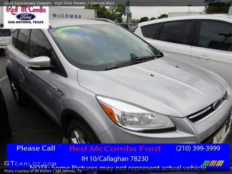 Ingot Silver Metallic / Charcoal Black 2015 Ford Escape Titanium