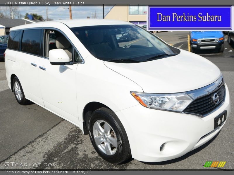 Pearl White / Beige 2011 Nissan Quest 3.5 SV