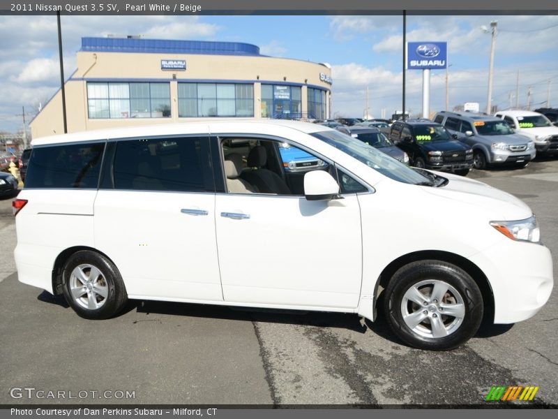 Pearl White / Beige 2011 Nissan Quest 3.5 SV
