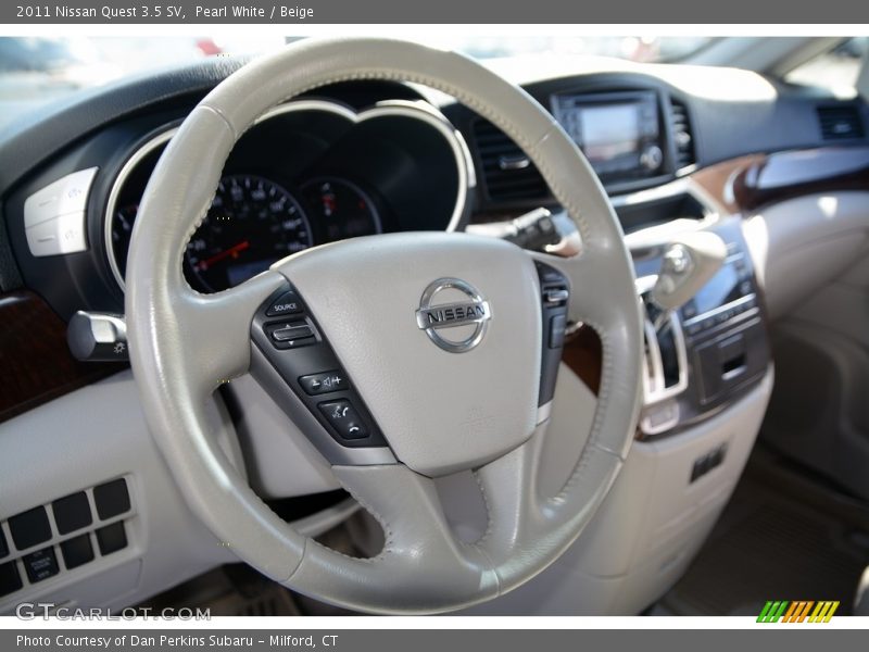 Pearl White / Beige 2011 Nissan Quest 3.5 SV