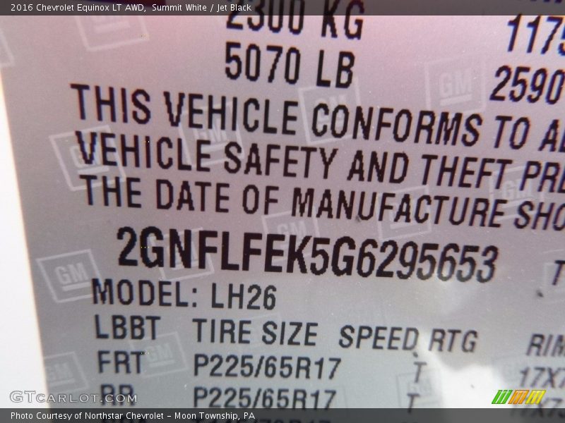 Summit White / Jet Black 2016 Chevrolet Equinox LT AWD