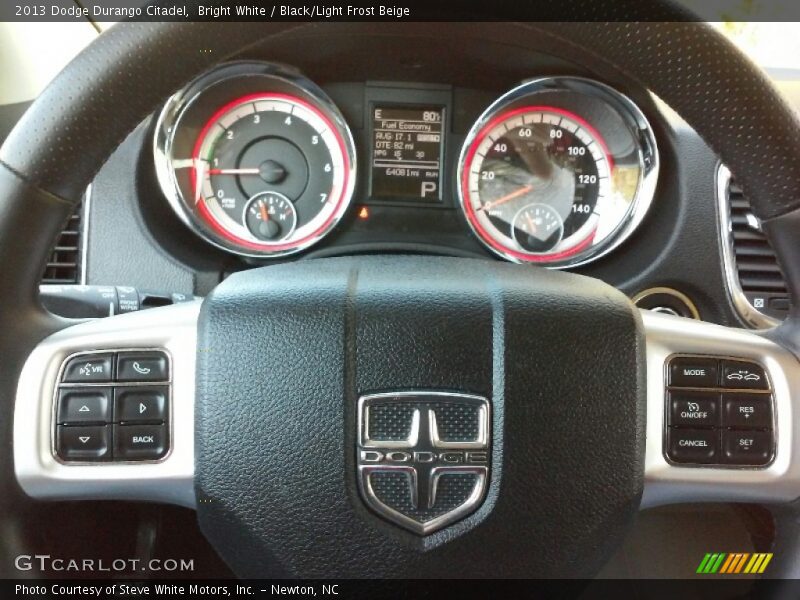 Bright White / Black/Light Frost Beige 2013 Dodge Durango Citadel