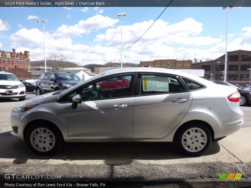 Ingot Silver / Charcoal Black 2014 Ford Fiesta S Sedan