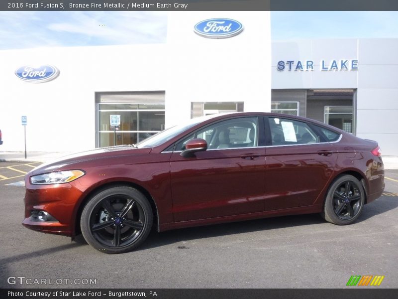 Bronze Fire Metallic / Medium Earth Gray 2016 Ford Fusion S