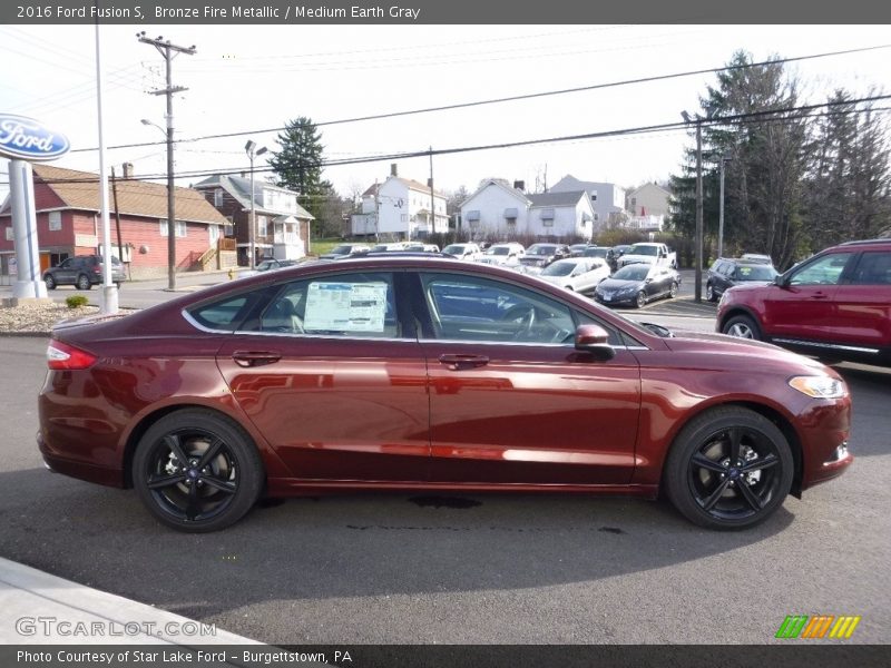 Bronze Fire Metallic / Medium Earth Gray 2016 Ford Fusion S