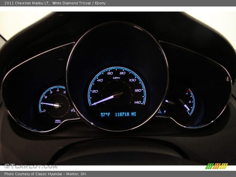 White Diamond Tricoat / Ebony 2011 Chevrolet Malibu LT