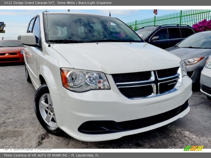Stone White / Black/Light Graystone 2012 Dodge Grand Caravan SXT