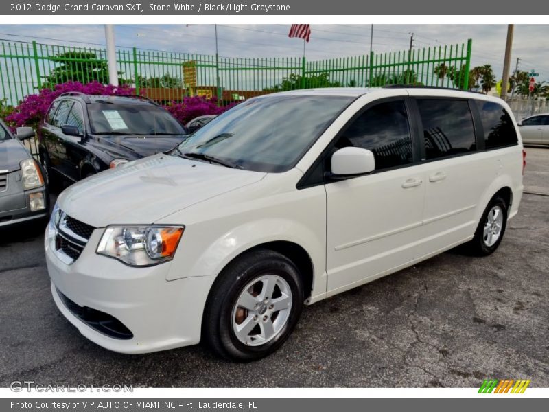 Stone White / Black/Light Graystone 2012 Dodge Grand Caravan SXT