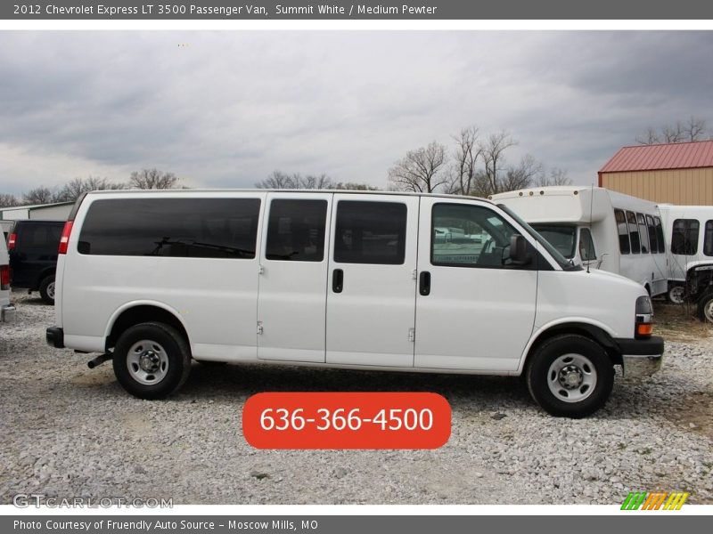 Summit White / Medium Pewter 2012 Chevrolet Express LT 3500 Passenger Van