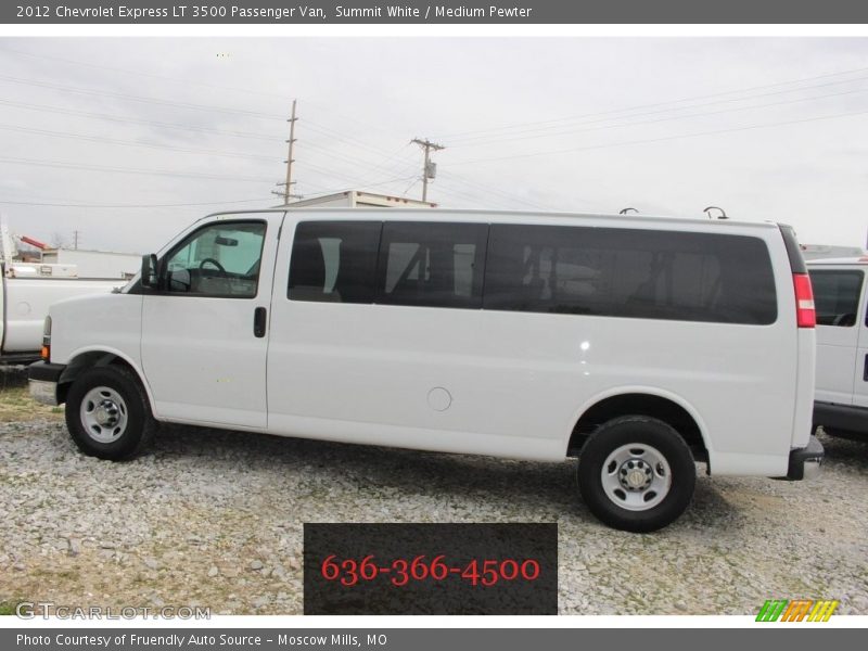 Summit White / Medium Pewter 2012 Chevrolet Express LT 3500 Passenger Van